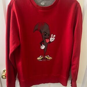Vintage Nike Athletic Department Nail Guy Peace Out Red Sweatshirt XL